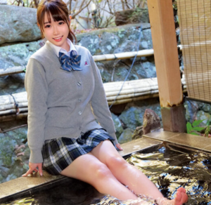 スレンダー美少女女子校生が温泉でチャプチャプ生ハメセックス！敏感な膣内を生チンポで突かれてイヤらしい音を立てアへ顔絶頂！